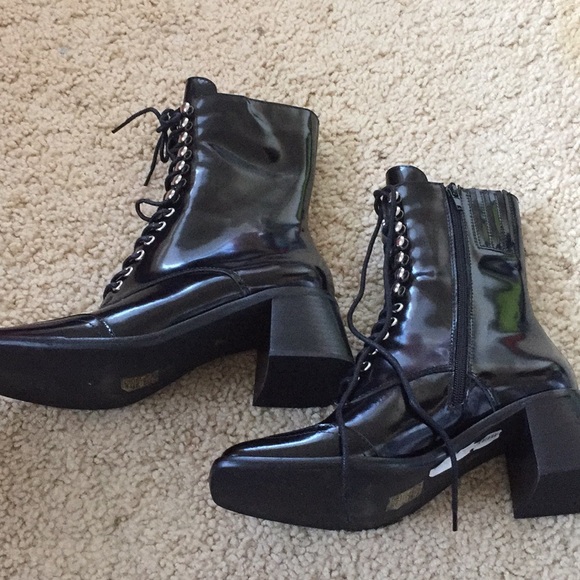 Jeffrey Campbell Lace Up square toe boots - Picture 4 of 5